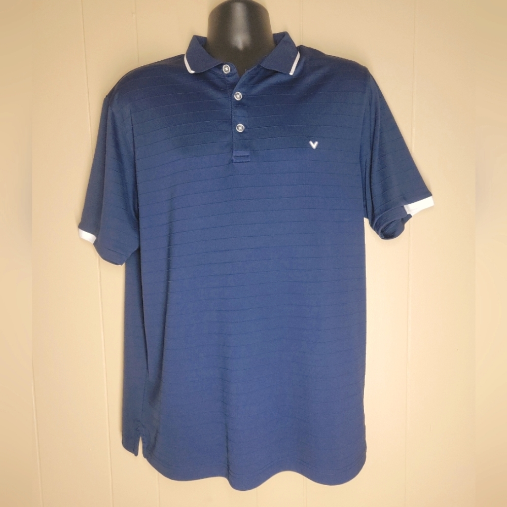 Callaway Opti-Dri Mens Polo Golf Shirt Large Navy Blue